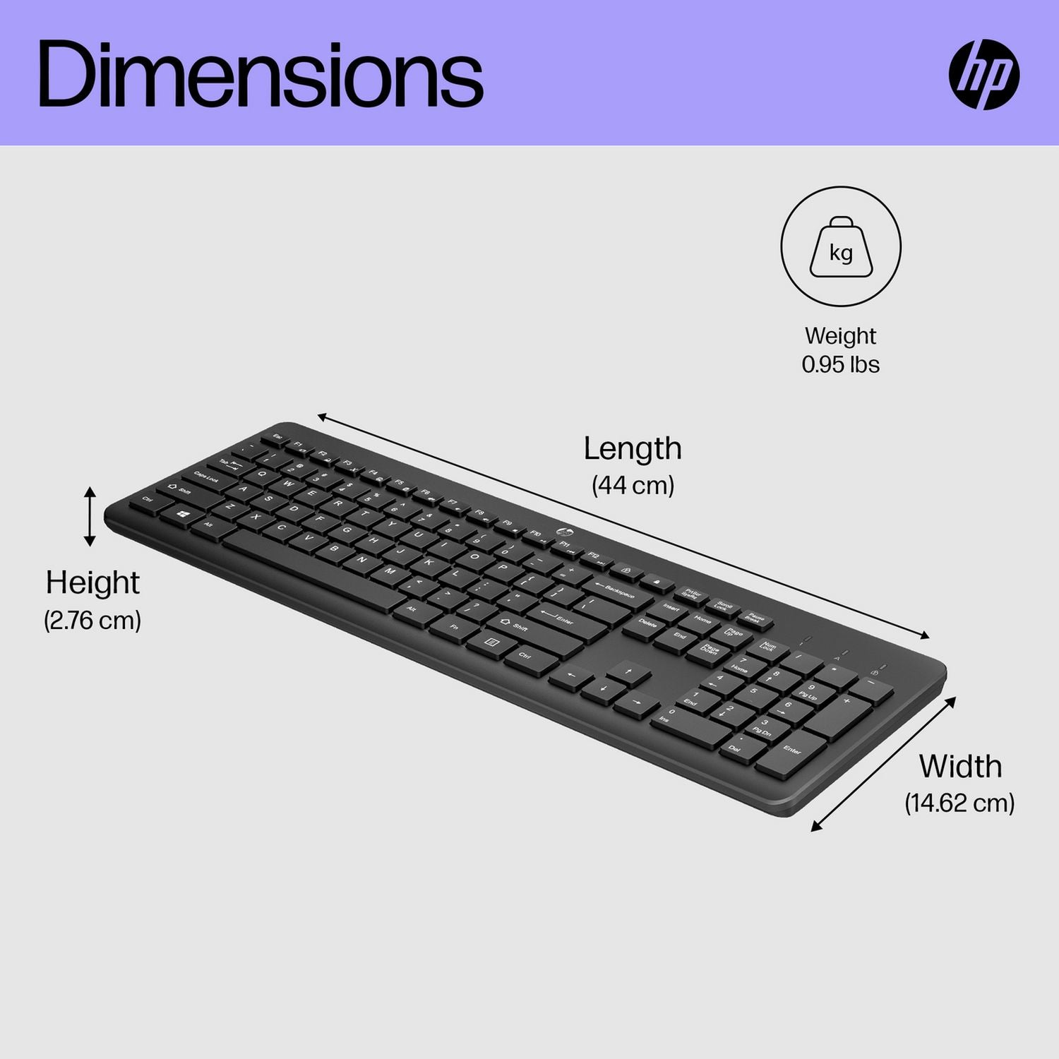 HP black wireless keyboard 230, UK version