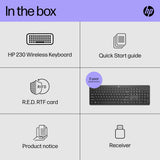 HP black wireless keyboard 230, UK version