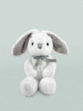 Babyblooms grey cake blanket with personalised bunny toy (British brand)