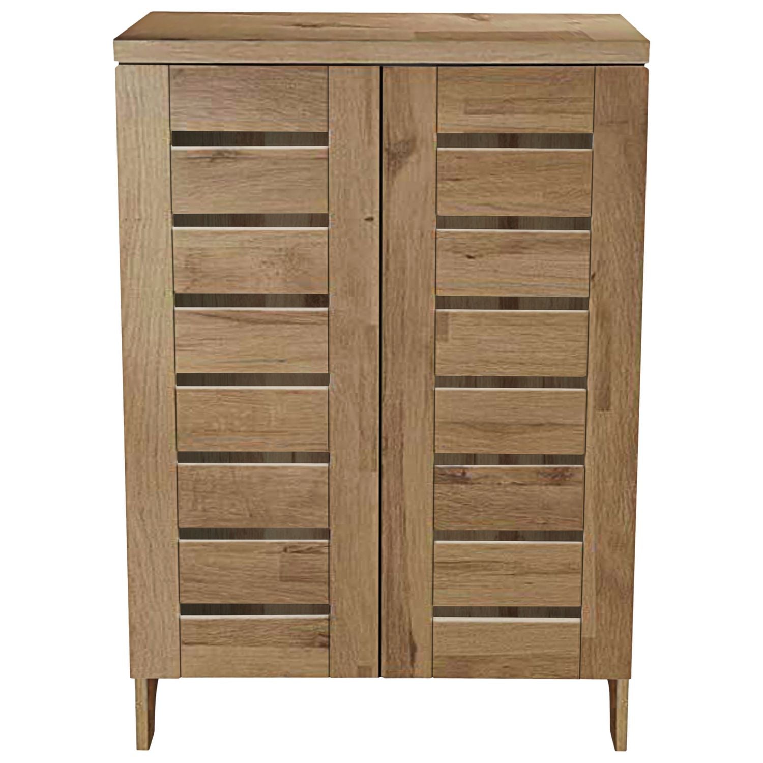 Argos Home slatted shoe storage cabinet oak finish (British brand)
