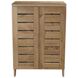 Argos Home slatted shoe storage cabinet oak finish (British brand)