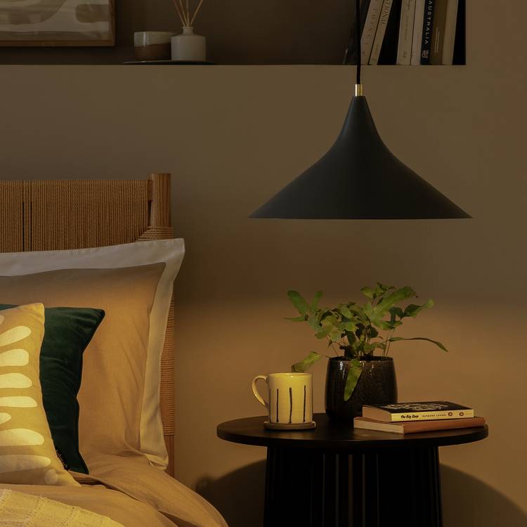 Habitat Spun Cone pendant light black - British product