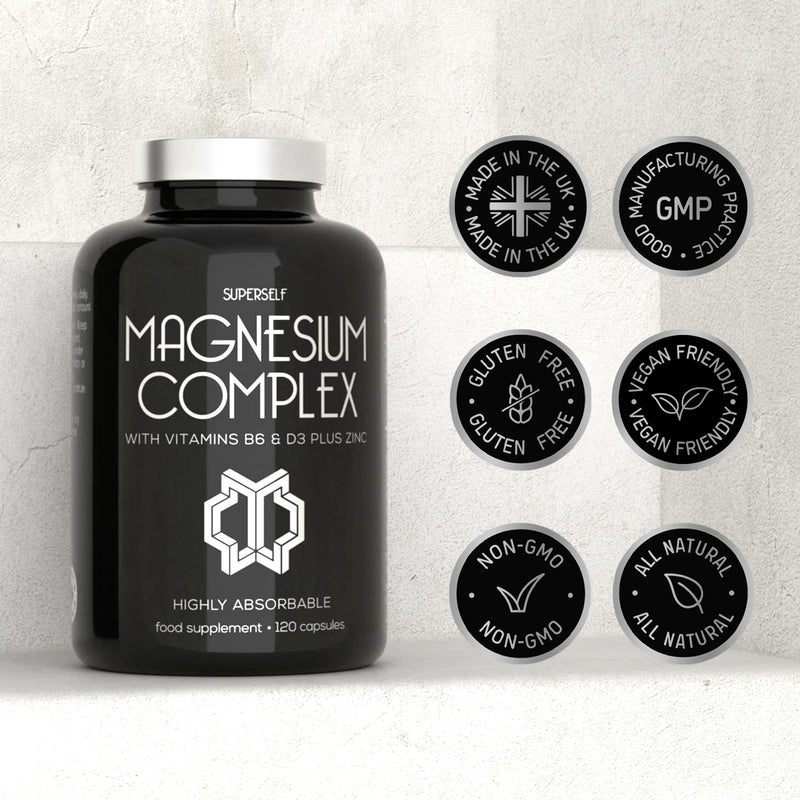 SuperSelf Magnesium Complex with zinc and vitamins D3 B6 120 capsules, UK version