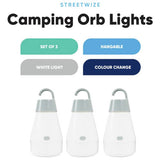 Streetwize camping orb lights set three colour changing (British brand)