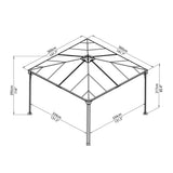 Palram Canopia Palermo 3.6 x 3.6 m (11.8 x 11.8 ft) Aluminium and Polycarbonate Gazebo GOODS Costco UK