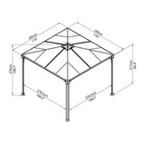 Palram Canopia Palermo 3 x 3 m (9.8 x 9.8 ft) Aluminium and Polycarbonate Gazebo GOODS Costco UK