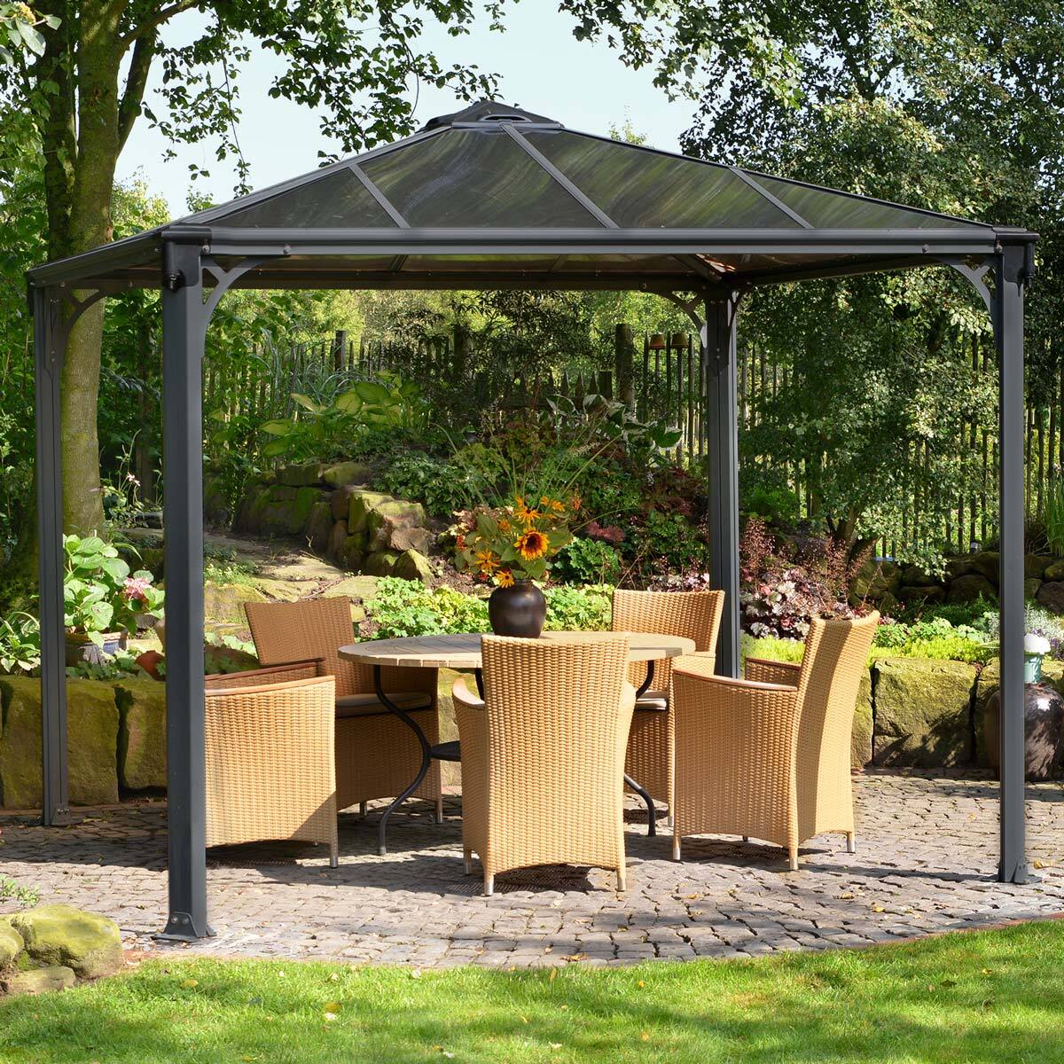 Palram Canopia Palermo 3 x 3 m (9.8 x 9.8 ft) Aluminium and Polycarbonate Gazebo GOODS Costco UK