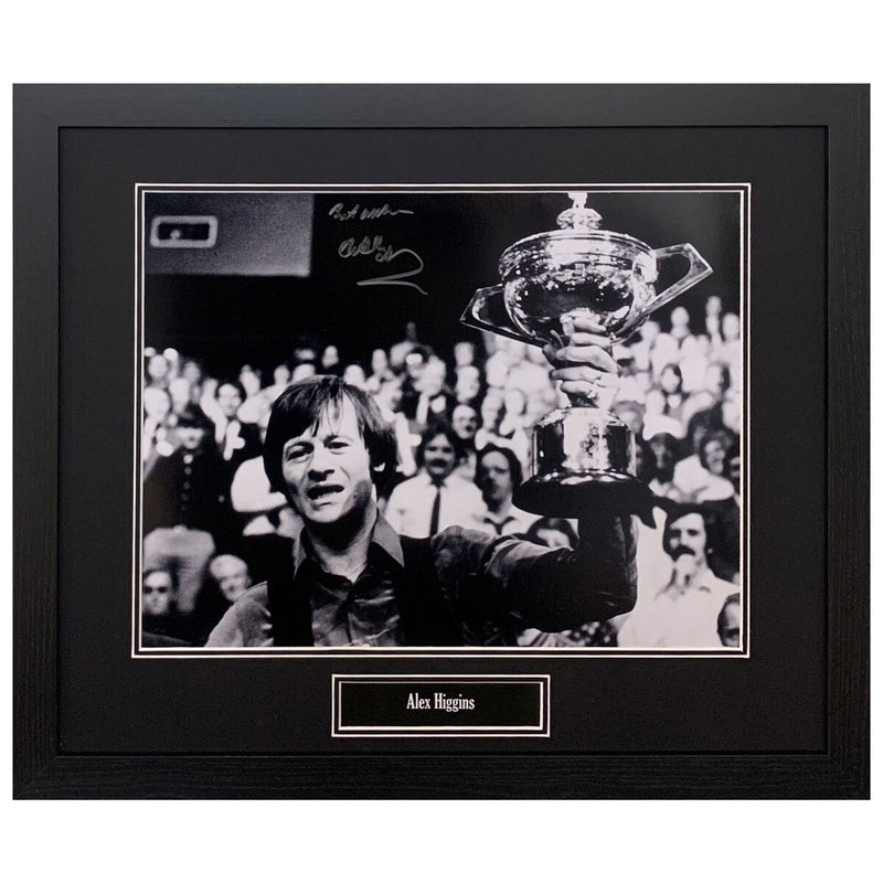 Allstarsignings Alex Higgins signed framed photograph 40.6x51cm (British brand)