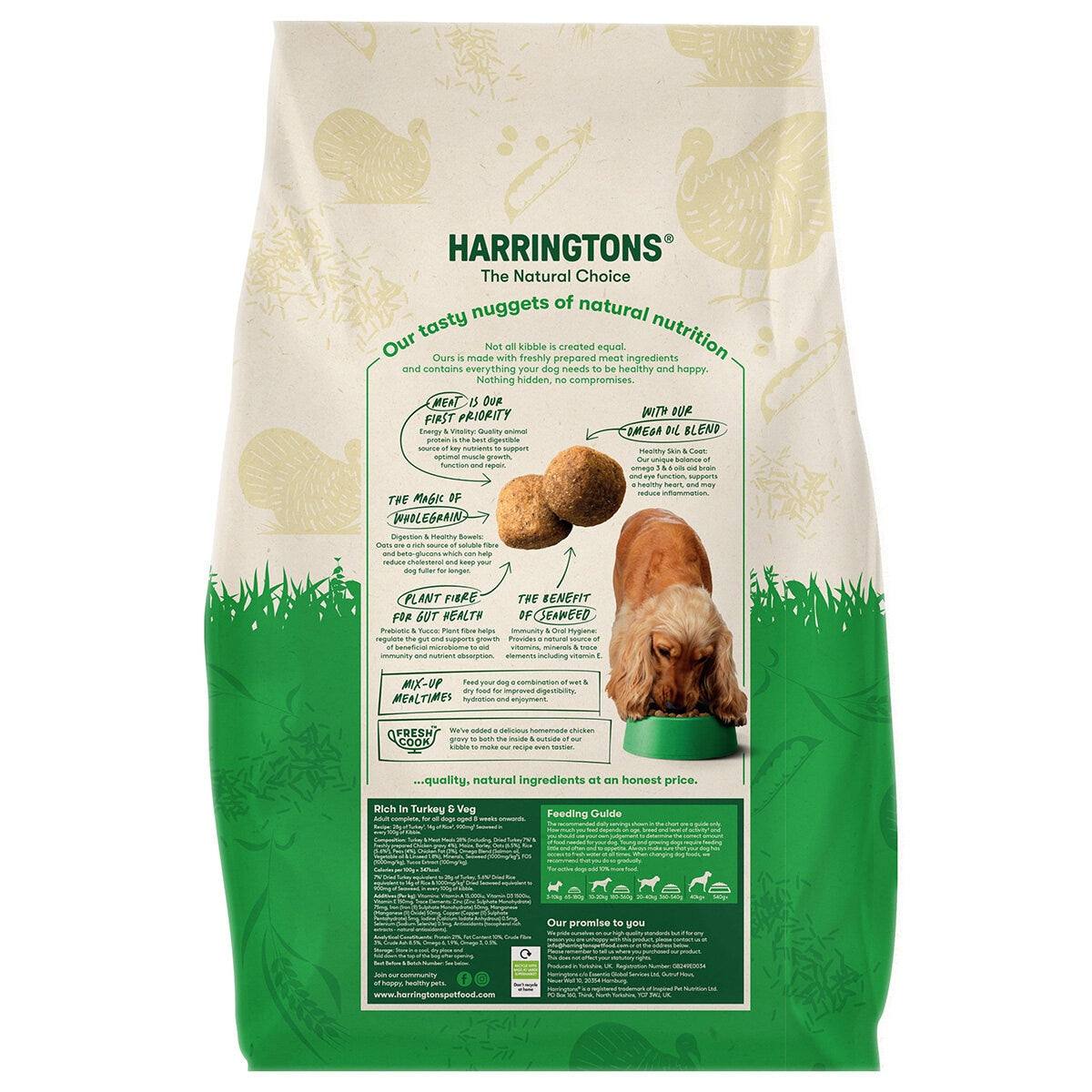 Harringtons dog food turkey and vegetables 18kg, UK version