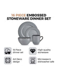 Tower grey 16-piece dinnerware set (British brand)