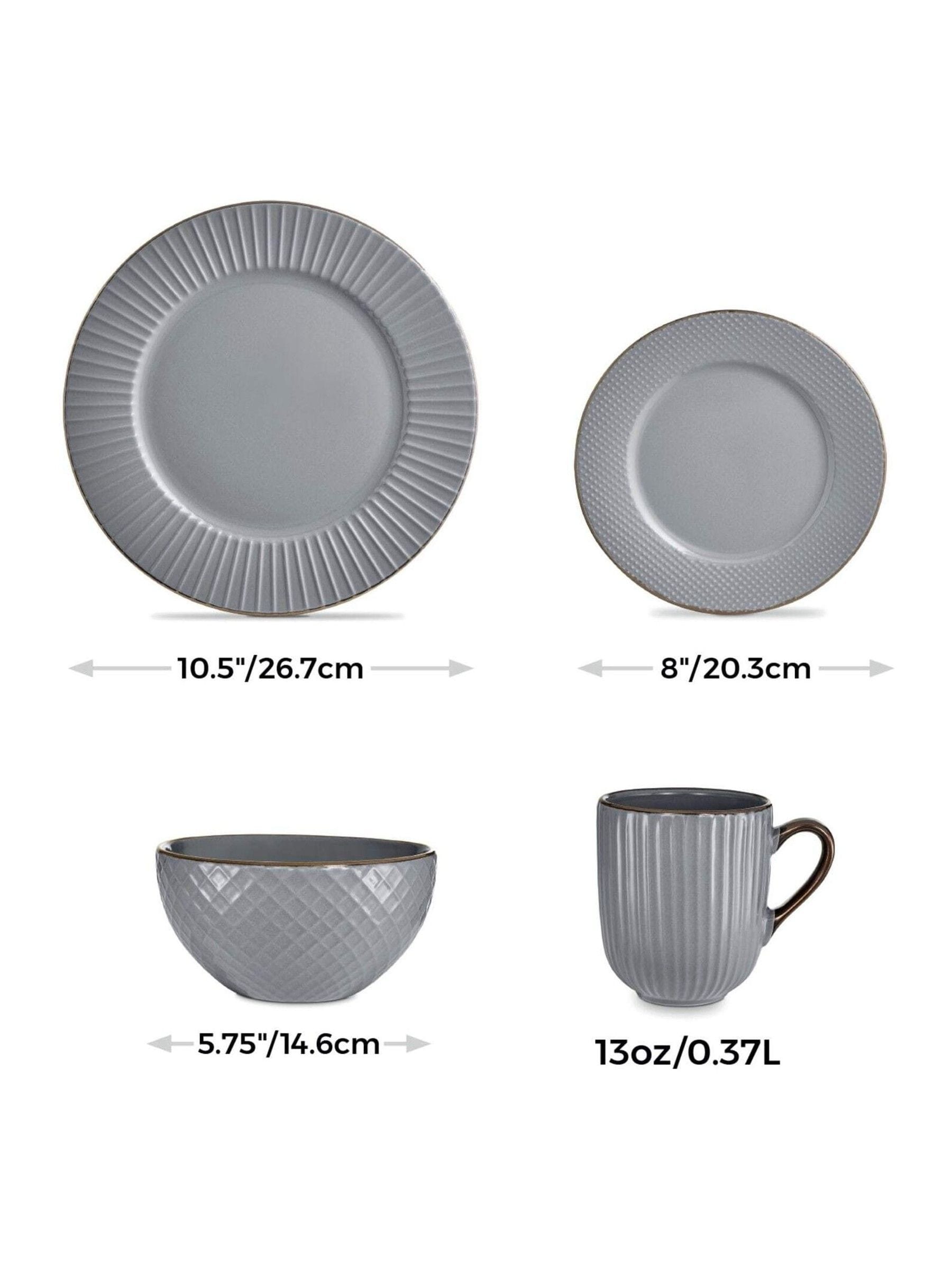 Tower grey 16-piece dinnerware set (British brand)