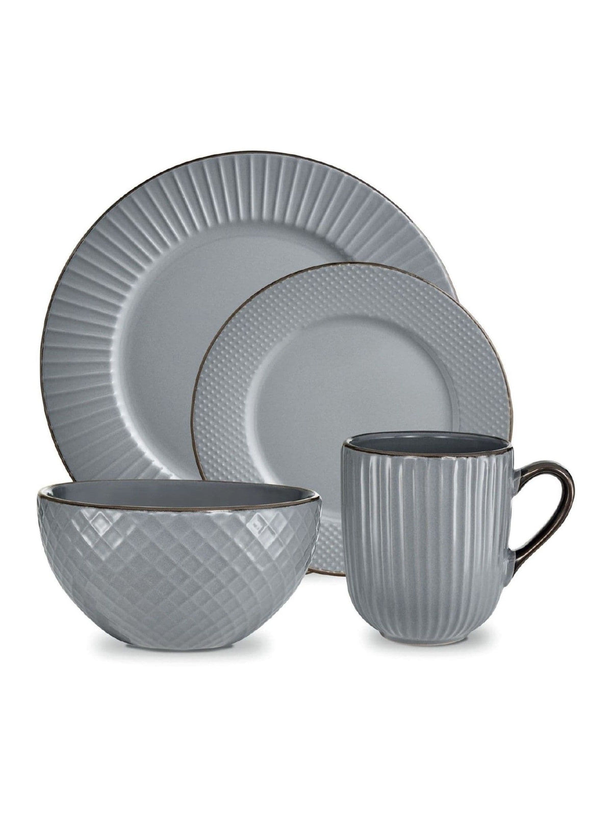 Tower grey 16-piece dinnerware set (British brand)
