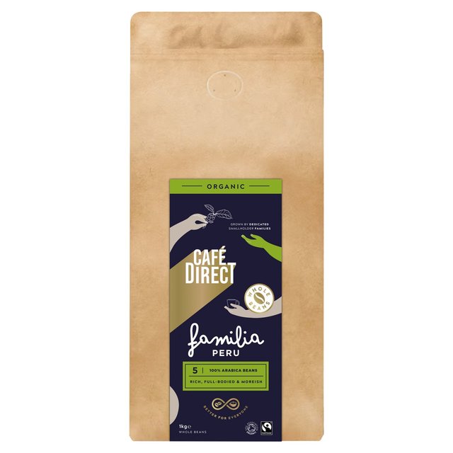 Cafedirect Organic Peru Espresso Coffee Beans   1kg