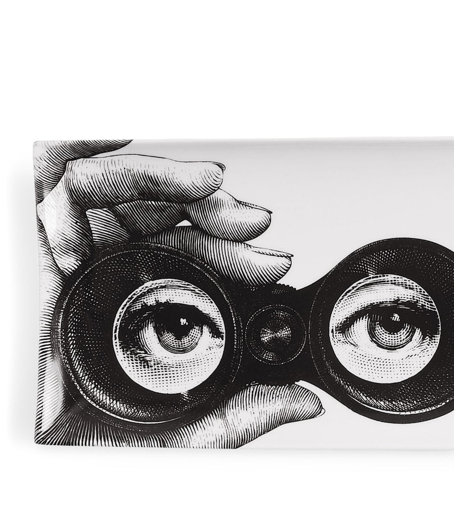 Fornasetti Occhi rectangular porcelain tray 38cm x 14cm - British product