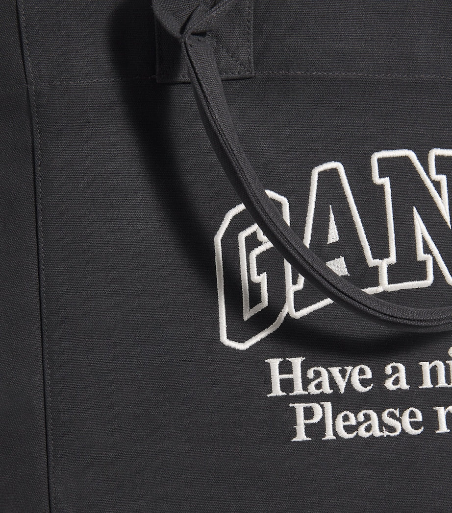 GANNI tote bag XXL recycled cotton, imported from the UK