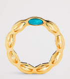 L'Atelier Nawbar yellow gold diamond turquoise heart ring, imported from the UK