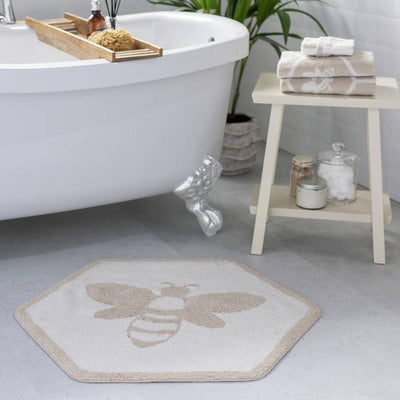 Argos Habitat Floral Bee Bath Mat - Beige- Buy online at McGrocer