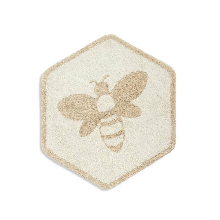 Habitat floral bee bath mat beige 75x65cm - British product