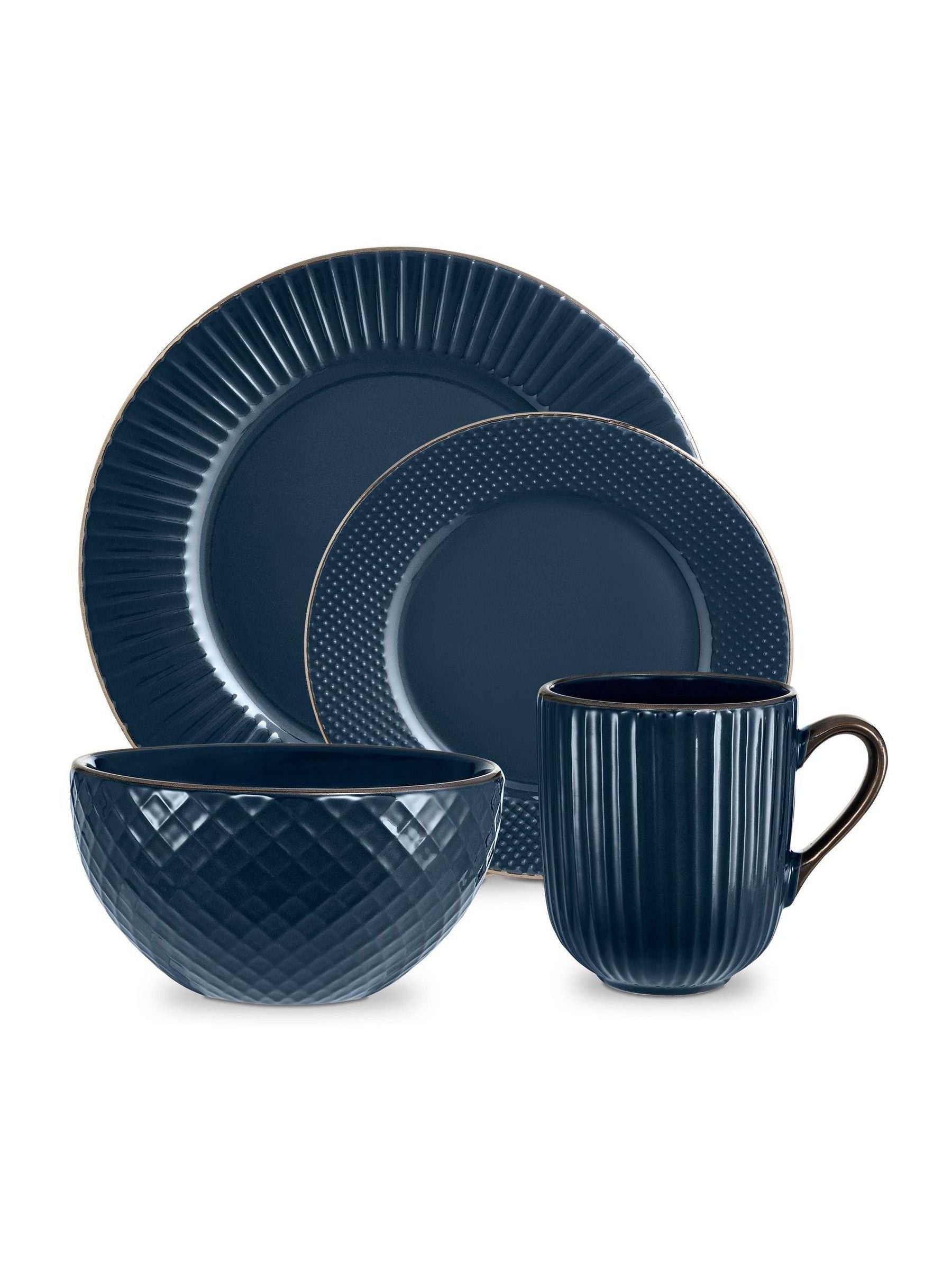 Tower 16 Piece Grey Dinnerware Set