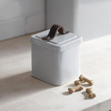 Garden Trading Pet Treat Tin with Leather Handle- Chalk GOODS M&S   