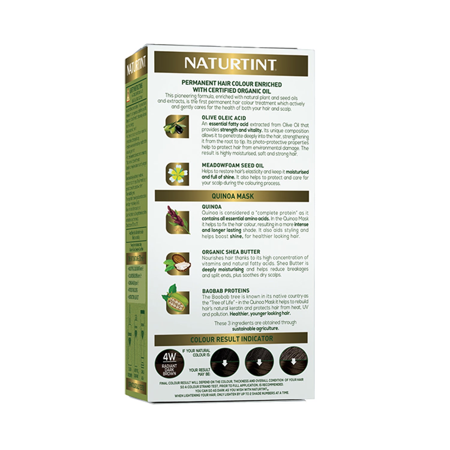 Naturtint permanent hair colour gel 4W Radiant Dark Brown, imported from the UK