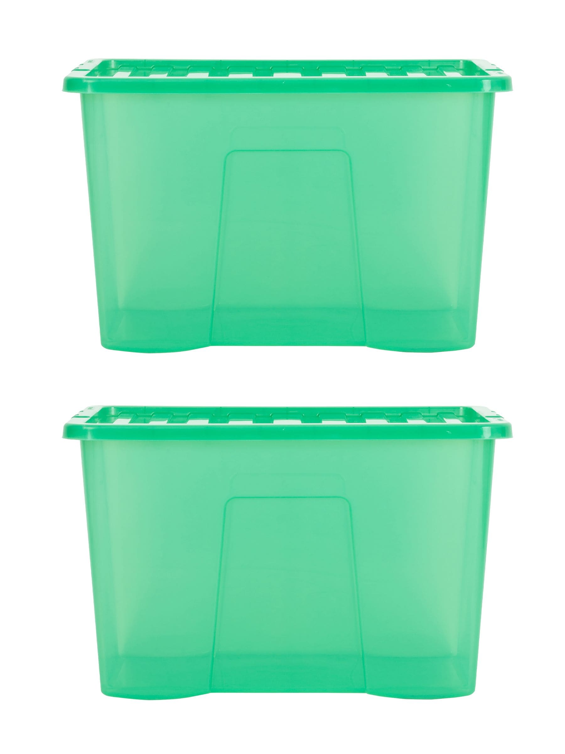 Wham green 80L storage boxes set of 2 with lids (British brand)