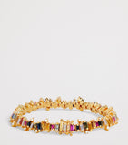 Suzanne Kalan Bold Burst tennis bracelet with diamonds and rainbow sapphires, imported from the UK