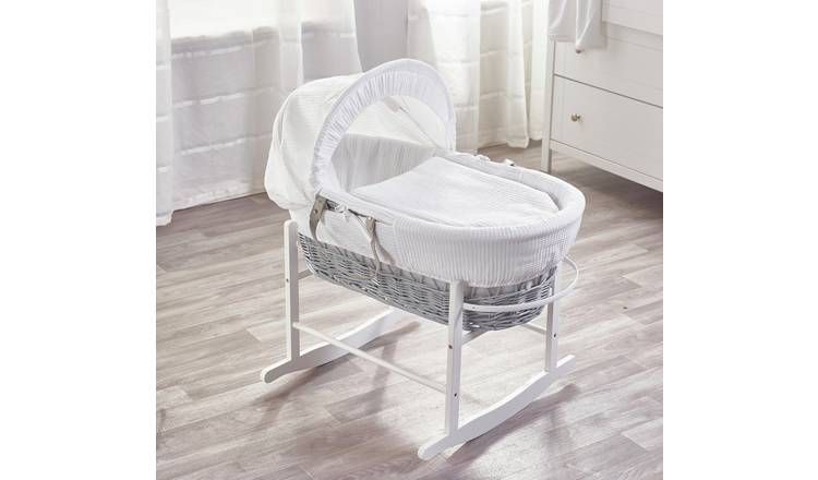 Kinder Valley Grey Wicker Moses Basket