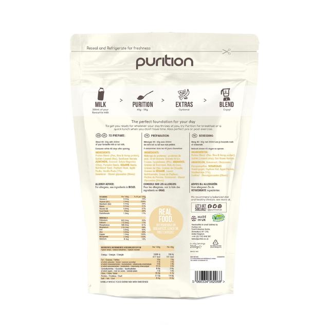 Purition Vanilla Vegan Wholefood Nutrition Powder    250g GOODS M&S   