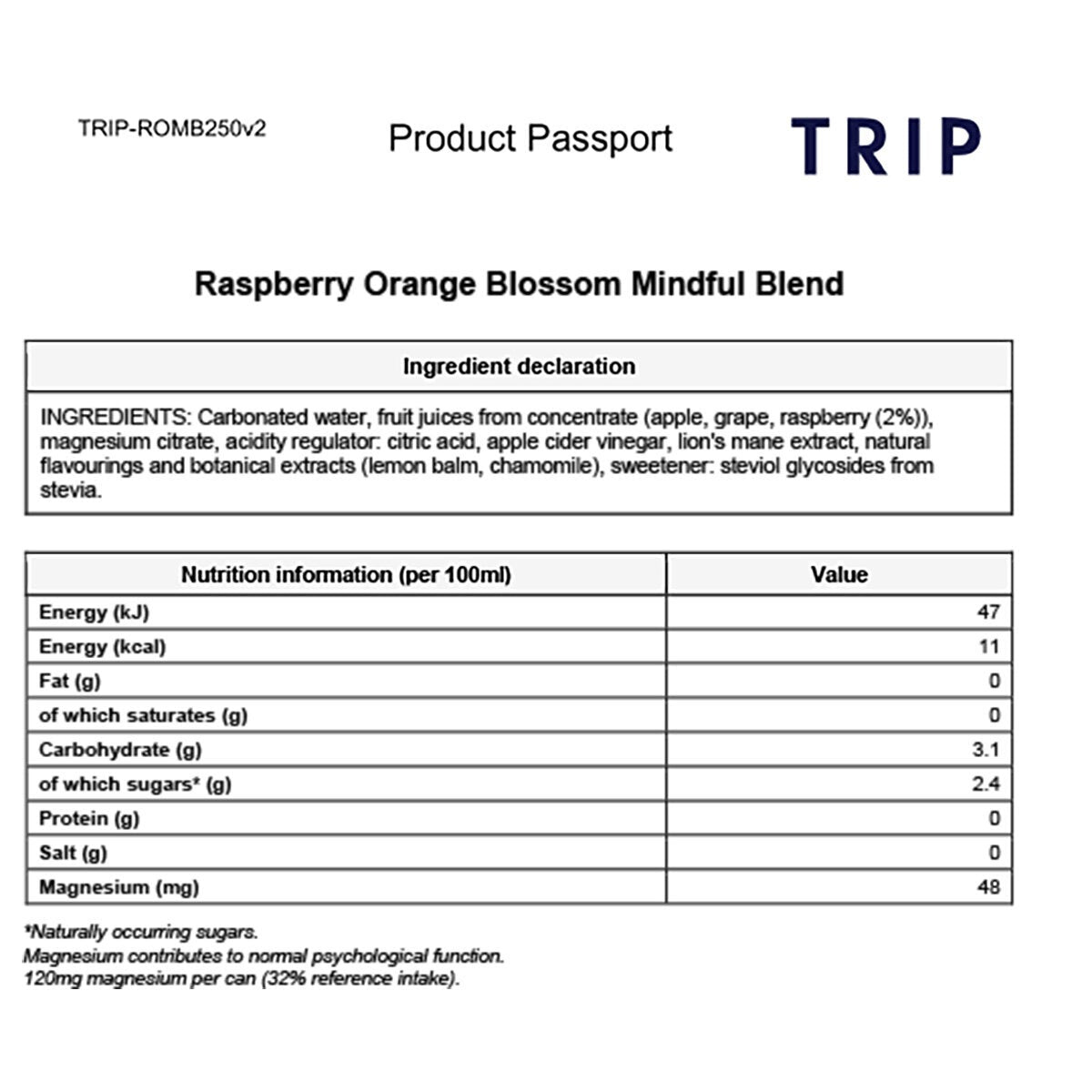 Trip Mindful Blends Mixed Pack 12 x 250ml - British product