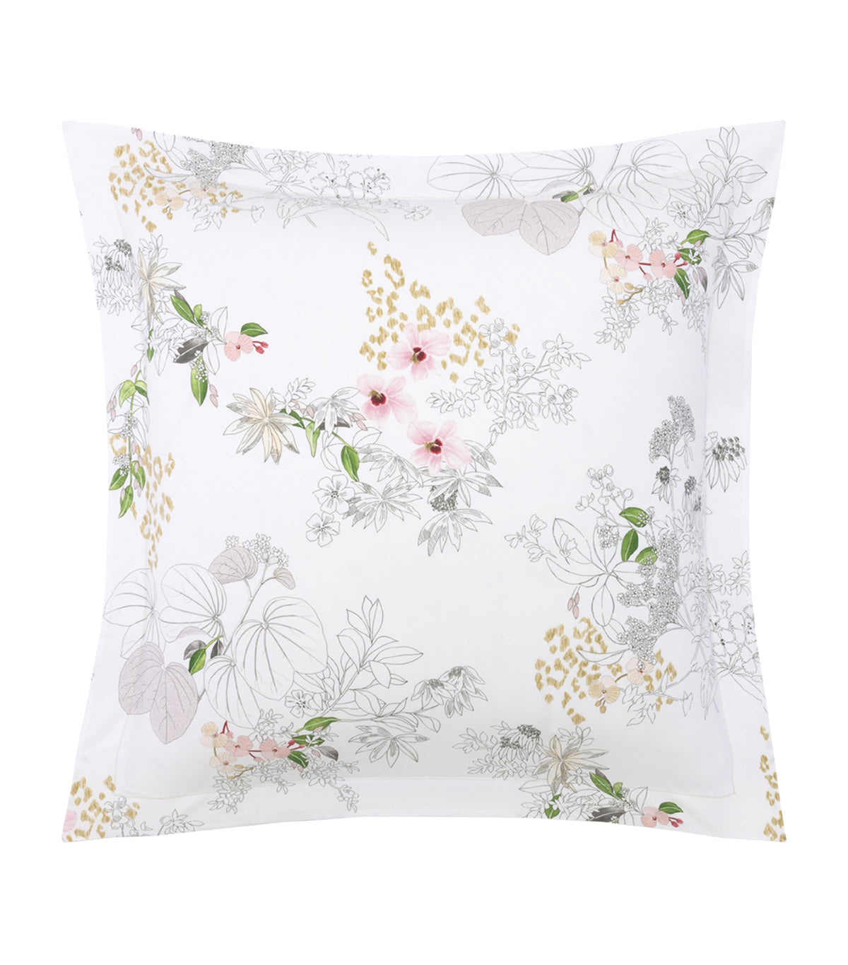 Yves Delorme Floral Orchidee Square Oxford pillowcase 65cm x 65cm (British brand)