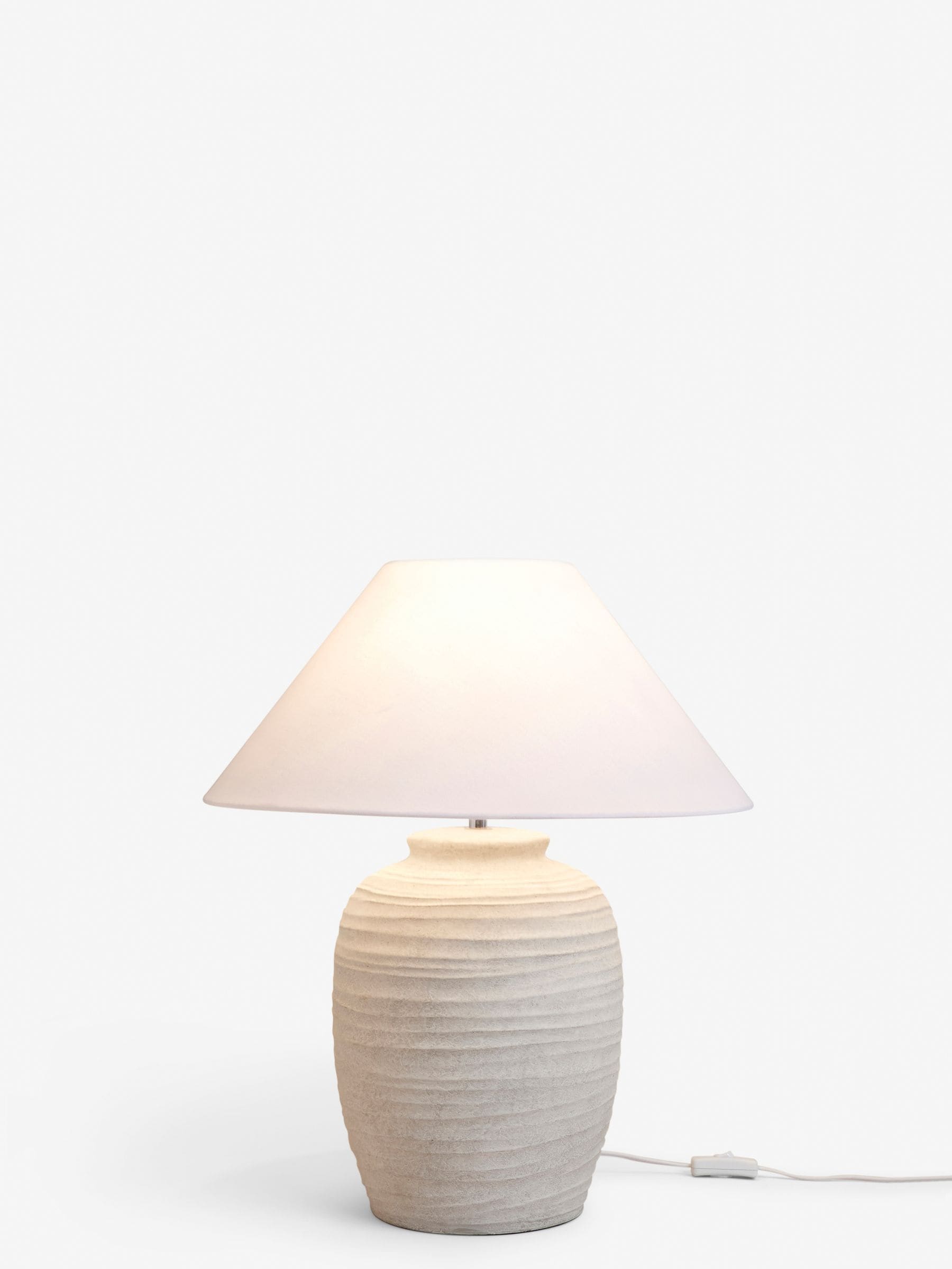 Kingham table lamp with white washed carved detail 55cm (British brand)