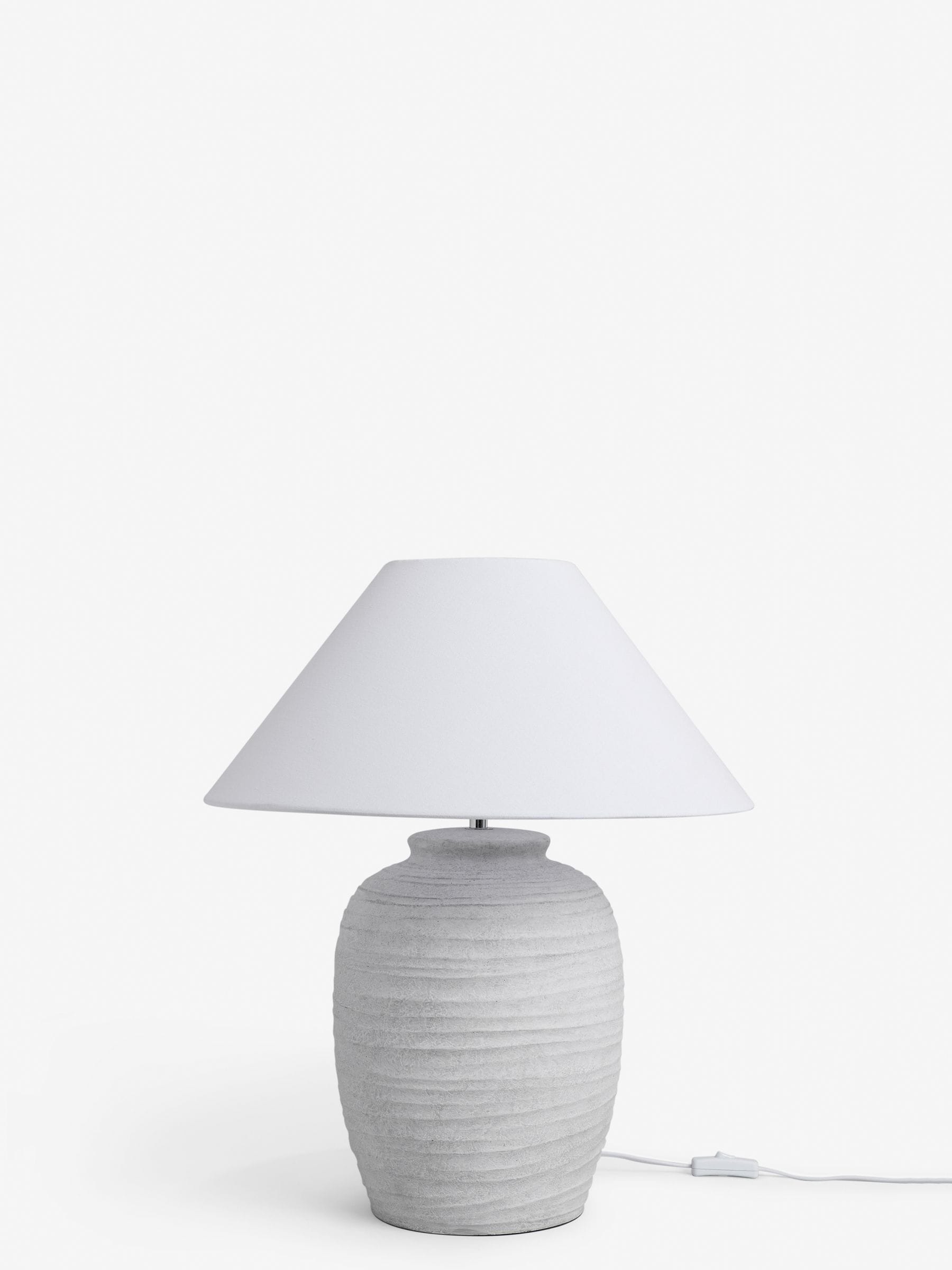 Kingham table lamp with white washed carved detail 55cm (British brand)