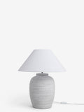 Kingham table lamp with white washed carved detail 55cm (British brand)