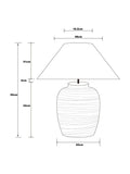 Kingham table lamp with white washed carved detail 55cm (British brand)
