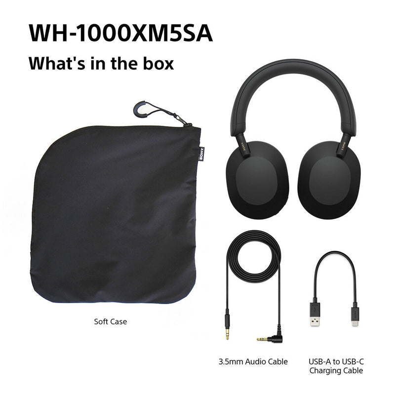 Sony WH-1000XM5 over-ear wireless headphones black, UK version