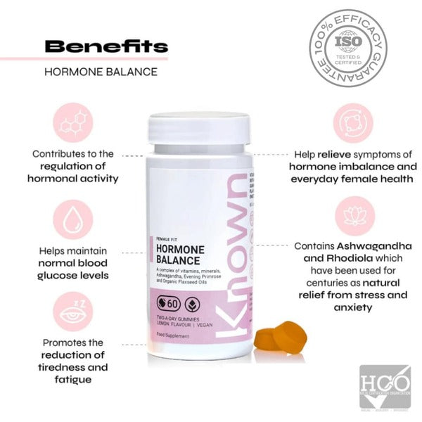 Known Nutrition hormone balance lemon gummies, imported from the UK
