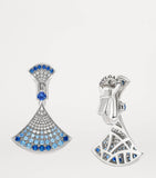 Bvlgari Divas Dream earrings in white gold with diamonds and sapphires - British product