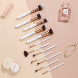 Livingandhome makeup brush set white 12 pieces (British brand)