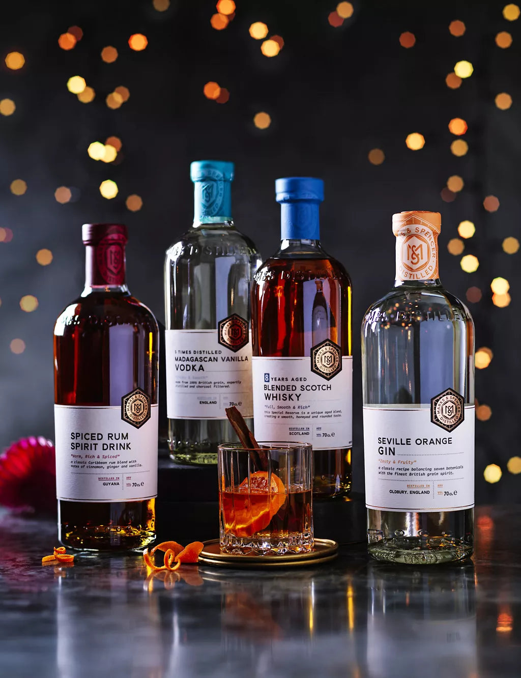 Distilled Whisky, Brandy & Rum Trio Liqueurs and Spirits M&S   