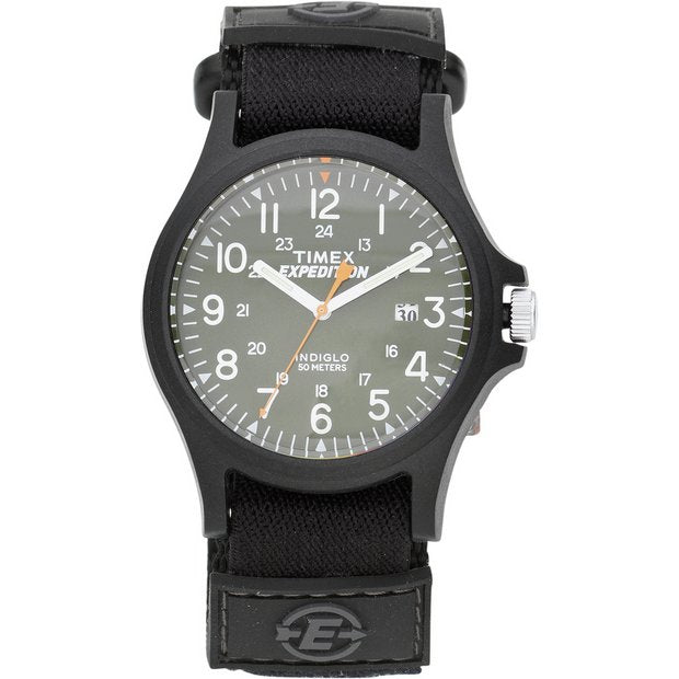 Timex men's black fabric strap watch 40mm - British product
