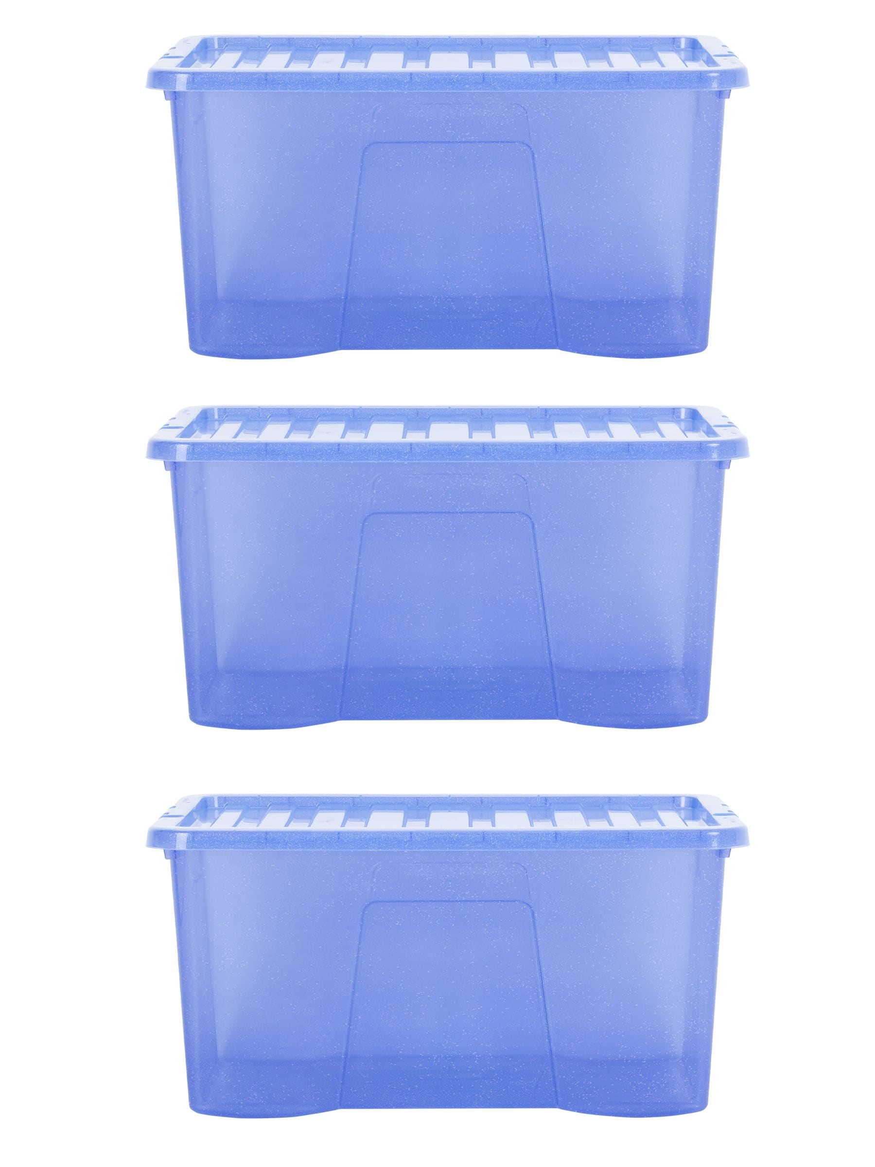 Wham storage box 60L blue crystal sparkle, imported from the UK