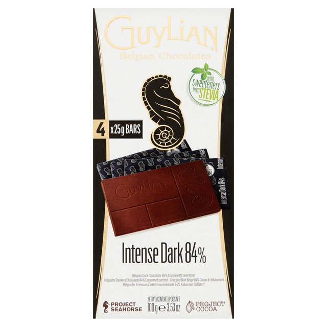 Guylian No Added Sugar Dark 84% Bars   100g