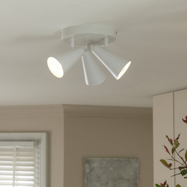 Argos Home 3-light spotlight plate white, imported from the UK