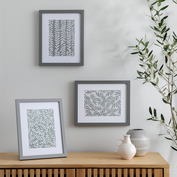 Habitat grey wooden picture frames set of 3, imported from the UK