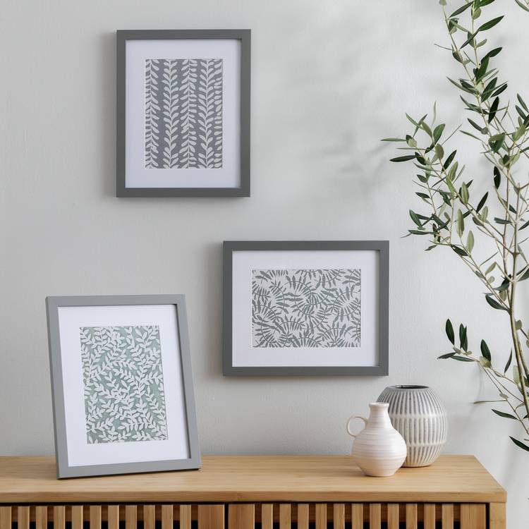 Habitat grey wooden picture frames set of 3, imported from the UK