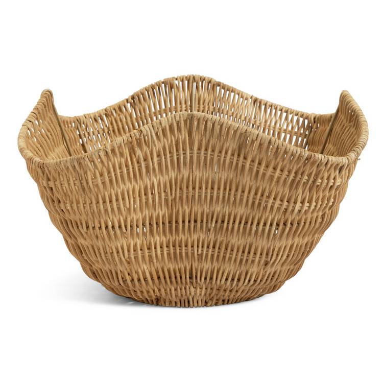 Habitat rattan wave storage basket natural - British product