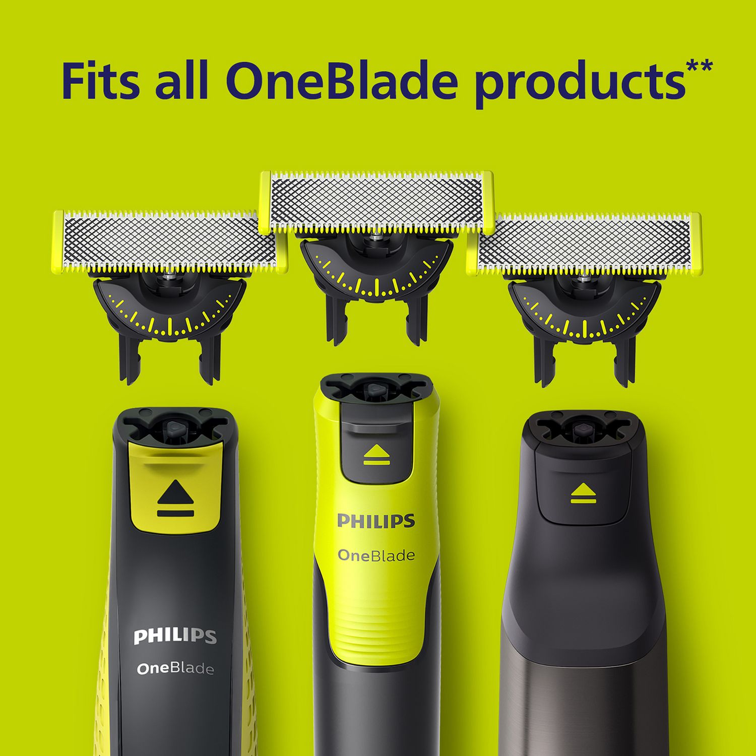 Philips OneBlade replacement blade heads 4-pack, imported from the UK