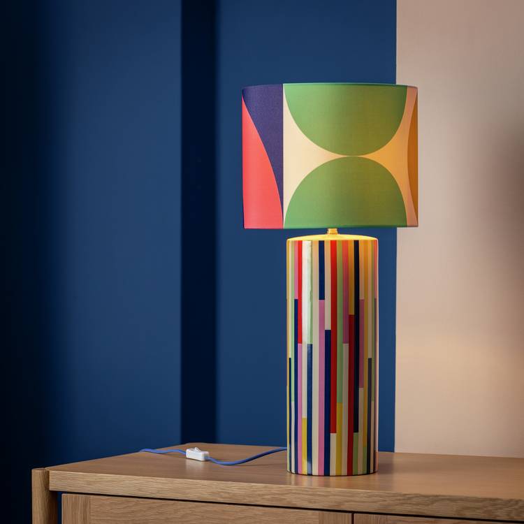 Habitat Klee ceramic table lamp Margo Selby 67cm multicoloured, UK version