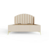 GFW Pettine Double Velvet Ottoman Bed Frame - Cream